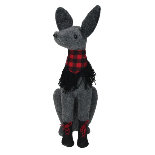 Northlight 14.5” Gray And Red Sitting Dog With Plaid Collar Christmas Decoration 3 Northlight 14.5” Gray And Red Sitting Dog With Plaid Collar Christmas Decoration