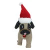 Northlight 13.25" Plush Brown And Gray Pug Dog With Santa Hat Christmas Decoration -Ornaments Store northlight ja15793 1 26895.1588405860