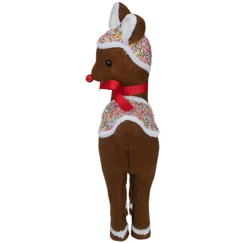 Northlight 13.75" Gingerbread Kisses Baby Reindeer With Red Nose Christmas Figure 5 Northlight 13.75" Gingerbread Kisses Baby Reindeer With Red Nose Christmas Figure - Image 3