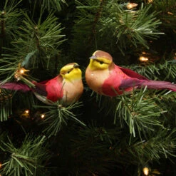 Northlight 12ct Red And Yellow Spotted Bird Christmas Ornaments 4.75" -Ornaments Store northlight ja83790 3 78381.1599786480