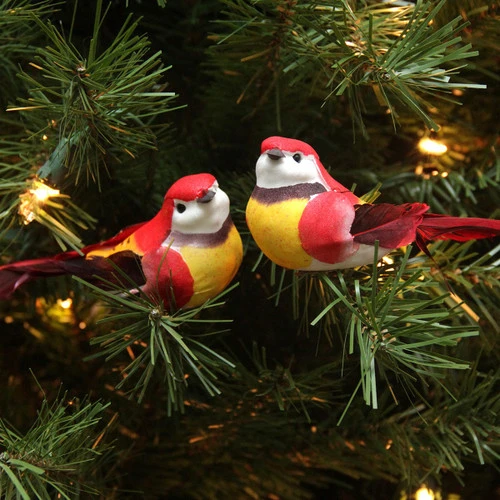 Northlight 12ct Red And Yellow Bird Christmas Ornaments 5.25" 5 Northlight 12ct Red And Yellow Bird Christmas Ornaments 5.25" - Image 3
