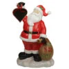 Northlight 19" Red Santa Holding Toy Sack And Blackboard Christmas Statue