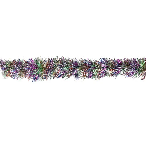 Northlight 50' X 3" Silver Tinsel Rainbow Artificial Christmas Garland - Unlit 4 Northlight 50' X 3" Silver Tinsel Rainbow Artificial Christmas Garland - Unlit - Image 2