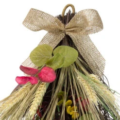 Northlight 24" Autumn Harvest Wheat And Eucalyptus With Feathers Teardrop Swag - Unlit -Ornaments Store northlight kji28171 1 03333.1665611926