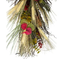 Northlight 24" Autumn Harvest Wheat And Eucalyptus With Feathers Teardrop Swag - Unlit -Ornaments Store northlight kji28171 2 26108.1665611926