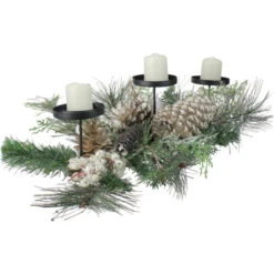 Northlight 24" Long Needle Pine And Berries Christmas Candle Holder -Ornaments Store northlight kji28176 3 59021.1664726381