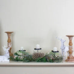 Northlight 24" Long Needle Pine And Berries Christmas Candle Holder -Ornaments Store northlight kji28176 8 21043.1664726381