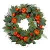 Northlight Maple And Fern Leaves With Pumpkins Artificial Wreath, Orange 24-Inch 2 Northlight Maple And Fern Leaves With Pumpkins Artificial Wreath, Orange 24-Inch -Ornaments Store northlight kji28193 83292.1663615646