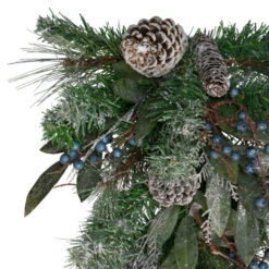 Northlight 28" Mixed Pine And Blueberries Artificial Christmas Teardrop Swag - Unlit