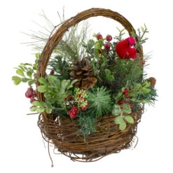 Northlight 12" Red Cardinal With Winter Foliage Twig Basket Christmas Decoration -Ornaments Store northlight kji85787 1 71306.1685625088