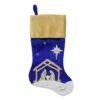 Northlight 20.5" Blue And Gold Nativity Scene Christmas Stocking With Gold Cuff -Ornaments Store northlight l15310 20489.1587644264