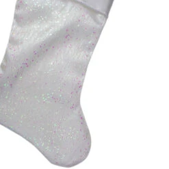 Northlight 22.25" White With Pink Iridescent Glitter Christmas Stocking With Satin Cuff 9 Northlight 22.25" White With Pink Iridescent Glitter Christmas Stocking With Satin Cuff -Ornaments Store northlight l27887 3 24563.1588358754