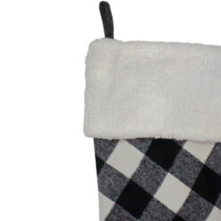 Northlight 23" Black And White Rustic Checkered Christmas Stocking -Ornaments Store northlight l27902 2 36822.1588344821