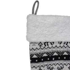 Northlight 21" Black, Gray And White Rustic Lodge Knit Christmas Stocking With High Pile Fleece Cuff -Ornaments Store northlight l27906 2 67781.1588355123