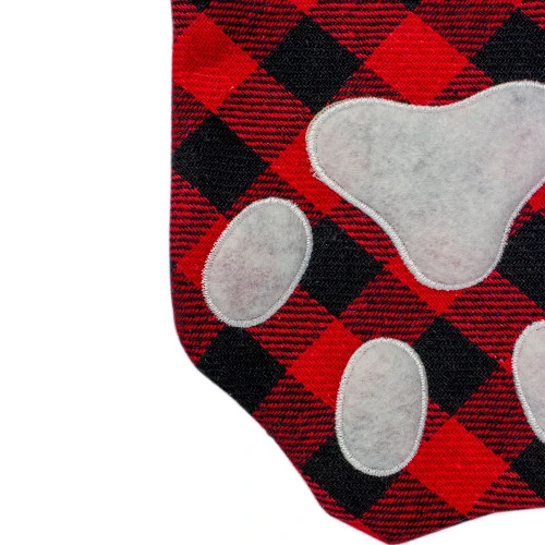 Northlight 15.5" Red And Black Buffalo Plaid Pet Embroidered Christmas Stocking 5 Northlight 15.5" Red And Black Buffalo Plaid Pet Embroidered Christmas Stocking - Image 3