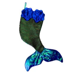 Northlight 24" Green And Black Sequined Iridescent Mermaid Christmas Stocking -Ornaments Store northlight l27910 2 03475.1665610425