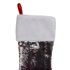 Northlight 22" Red And Silver Reversible Sequined Christmas Stocking -Ornaments Store northlight l27912 03 82652.1588396887