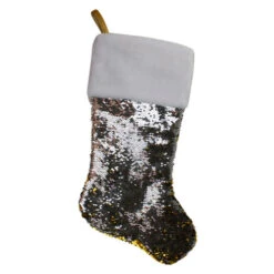 Northlight 22.75" Gold And Silver Reversible Sequined Christmas Stocking 9 Northlight 22.75" Gold And Silver Reversible Sequined Christmas Stocking -Ornaments Store northlight l27913 02 11138.1588396865