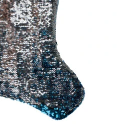 Northlight 22.75" Sky Blue And Silver Reversible Sequined Christmas Stocking With Faux Fur Cuff -Ornaments Store northlight l27914 04 89017.1588344223