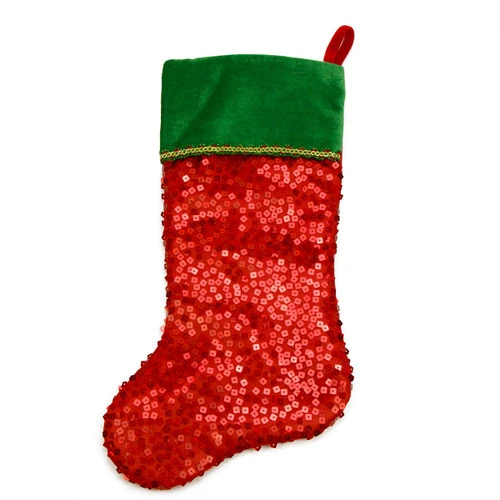 Northlight 20" Red And Green Holographic Sequined Christmas Stocking With Cuff 4 Northlight 20" Red And Green Holographic Sequined Christmas Stocking With Cuff - Image 2