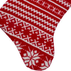 Northlight 22" Red And White Rustic Lodge Knit Christmas Stocking With Cuff -Ornaments Store northlight l35644 3 96531.1588350306