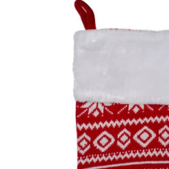 Northlight 22" Red And White Rustic Lodge Knit Christmas Stocking With Cuff -Ornaments Store northlight l35644 4 67201.1588350305