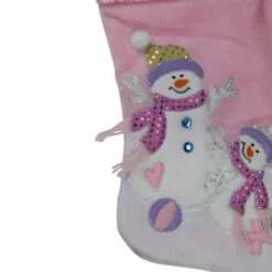Northlight 21" Light Pink Baby's First Christmas Velveteen Snowmen Christmas Stocking -Ornaments Store northlight l50960 1 44780.1588355088