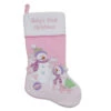 Northlight 21" Light Pink Baby's First Christmas Velveteen Snowmen Christmas Stocking -Ornaments Store northlight l50960 89958.1588355087