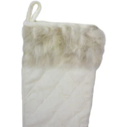 Northlight 20.5" Quilted Cream And Tan Velveteen Christmas Stocking With Faux Fur Cuff 8 Northlight 20.5" Quilted Cream And Tan Velveteen Christmas Stocking With Faux Fur Cuff -Ornaments Store northlight l85457 1 71594.1588350417