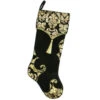 Northlight 21.5" Black And Gold Damask Velveteen Christmas Stocking With Tassel -Ornaments Store northlight l85479 1 49906.1665433297