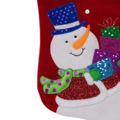 Northlight 20.5" Red And White Embroidered Snowman With Glitter Christmas Stocking -Ornaments Store northlight l85528 1 44025.1588349050