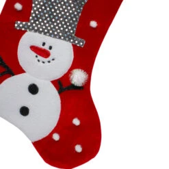 Northlight 20.5" Red And White Snowman Embroidered Christmas Stocking With Sequined Cuff -Ornaments Store northlight l85530 2 84785.1665610426