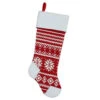 Northlight 21.5" Red And White Knitted Snowflake Christmas Stocking With Fleece Cuff -Ornaments Store northlight l85551 1 60007.1588373640