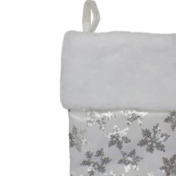 Northlight 19 White And Silver Sequin Snowflake Christmas Stocking -Ornaments Store northlight l85555 3 04554.1588344779