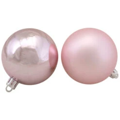 Northlight 60ct Blush Pink Shiny And Matte Shatterproof Christmas Ball Ornaments 2.5" (60mm)