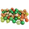 Northlight 60ct Green, Orange, Almond Shatterproof 3-Finish Christmas Ball Ornaments 2.5" (60mm)