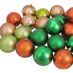 Northlight 32ct Green And Orange Shatterproof 2-Finish Christmas Ball Ornaments 3.25" (80mm) -Ornaments Store northlight lj15377 02 16649.1600305326