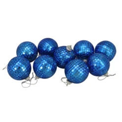 Northlight 9ct Lavish Blue Mirrored Disco Christmas Ball Ornaments 2.5" (60mm) -Ornaments Store northlight lj34025 3 76507.1665174041