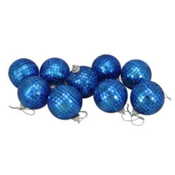 Northlight 9ct Lavish Blue Mirrored Disco Christmas Ball Ornaments 2.5" (60mm)