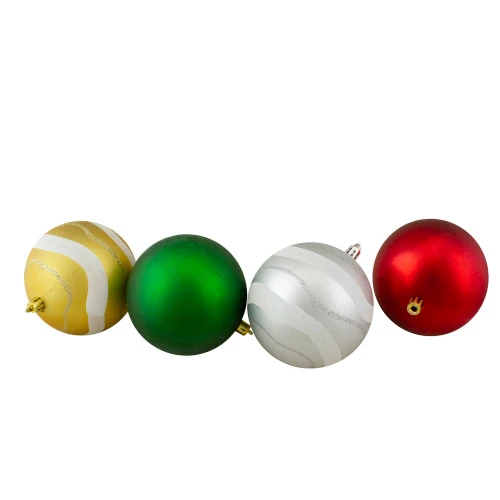 Northlight 39ct Red And Blue Shatterproof 2-Finish Christmas Ball Ornaments 4" (100mm) 5 Northlight 39ct Red And Blue Shatterproof 2-Finish Christmas Ball Ornaments 4" (100mm) - Image 3