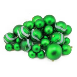 Northlight 39ct Green Shatterproof 2-Finish Christmas Ball Ornaments 4" (100mm) -Ornaments Store northlight lj34117 2 51683.1600305322