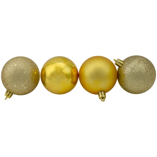 Northlight 24ct Vegas Gold Shatterproof 4-Finish Christmas Ball Ornaments 2.5" (60mm) 5 Northlight 24ct Vegas Gold Shatterproof 4-Finish Christmas Ball Ornaments 2.5" (60mm) - Image 3