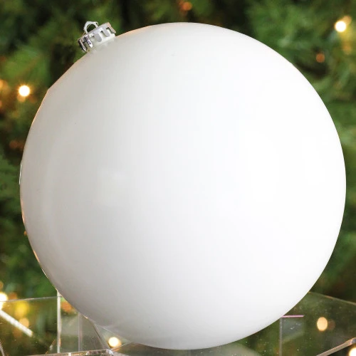 Northlight Shiny Winter White Commercial Shatterproof Christmas Ball Ornament 10" (250mm) 5 Northlight Shiny Winter White Commercial Shatterproof Christmas Ball Ornament 10" (250mm) - Image 3
