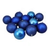 Northlight 12ct Lavish Blue Shatterproof 4-Finish Christmas Ball Ornaments 4" (100mm) -Ornaments Store northlight lj35158 87791.1588363110