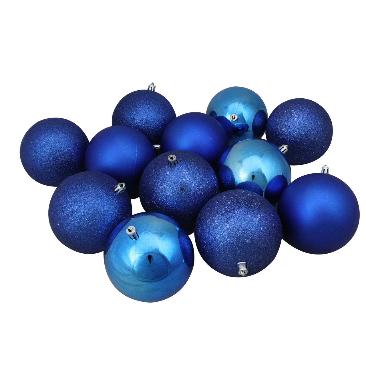 Northlight 12ct Lavish Blue Shatterproof 4-Finish Christmas Ball Ornaments 4" (100mm) 3 Northlight 12ct Lavish Blue Shatterproof 4-Finish Christmas Ball Ornaments 4" (100mm)