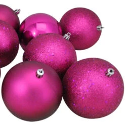 Northlight 12ct Pink Shatterproof 4-Finish Christmas Ball Ornaments 4" (100mm) 7 Northlight 12ct Pink Shatterproof 4-Finish Christmas Ball Ornaments 4" (100mm) -Ornaments Store northlight lj35163 03 34938.1600305324
