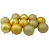 Northlight 12ct Gold Shatterproof 4-Finish Christmas Ball Ornaments 4" (100mm)
