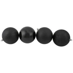 Northlight 12ct Black Shatterproof 4-Finish Christmas Ball Ornaments 4" (100mm) -Ornaments Store northlight lj35174 2updated 48198.1665088078