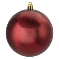 Northlight 12ct Burgundy Red Shatterproof Shiny Christmas Ball Ornaments 4" (100mm) -Ornaments Store northlight lj35194 2 06477.1633000826