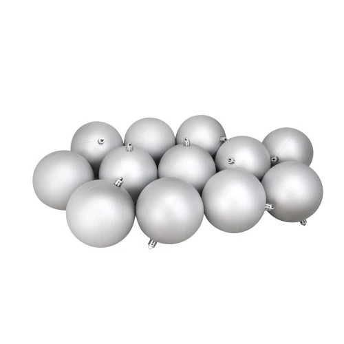 Northlight 12ct Silver Splendor Shatterproof Matte Christmas Ball Ornaments 4" (100mm) 3 Northlight 12ct Silver Splendor Shatterproof Matte Christmas Ball Ornaments 4" (100mm)